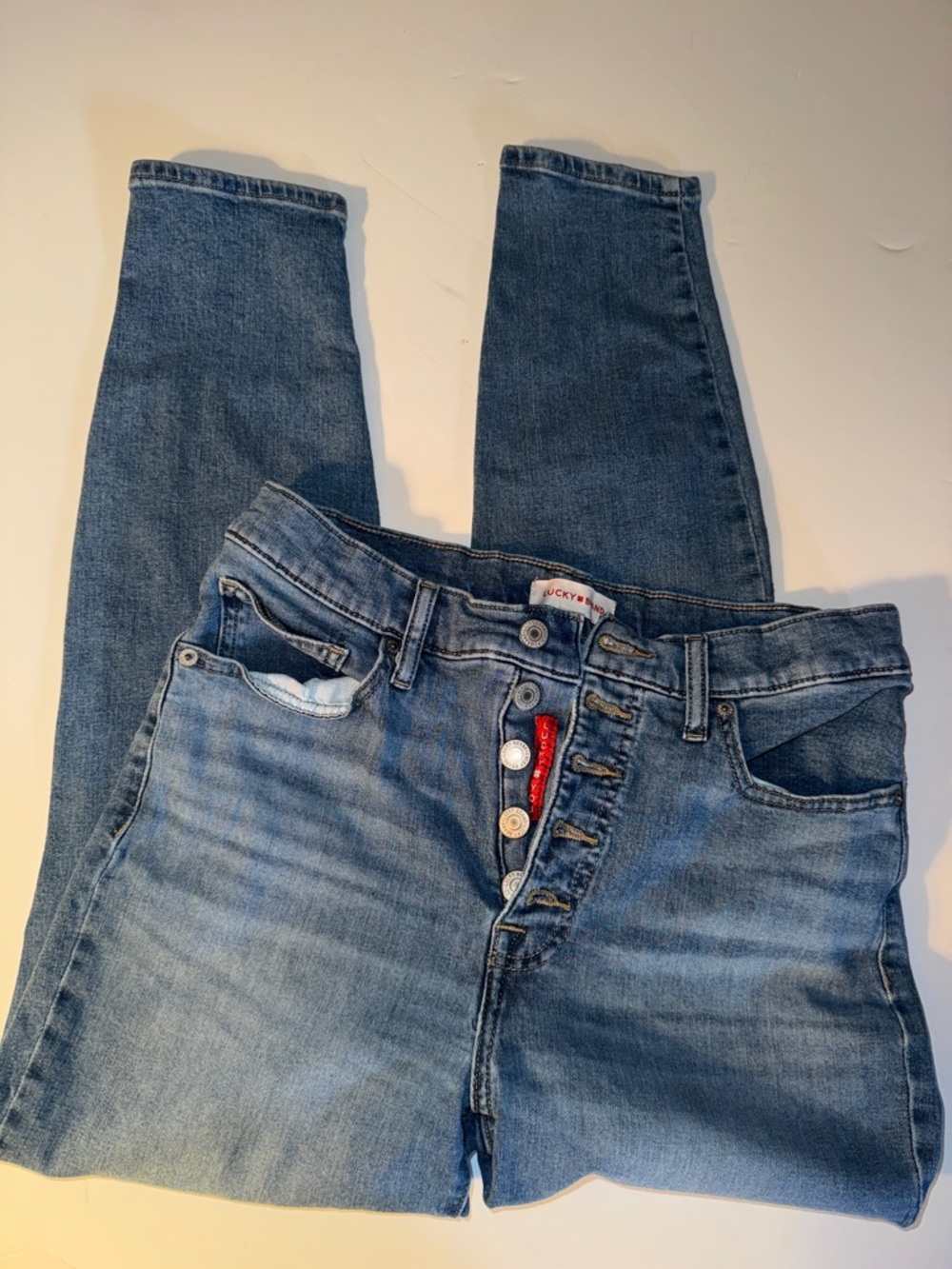 Lucky Brand Women's Skinny Jeans - Blue Wash Button Fly 12/31